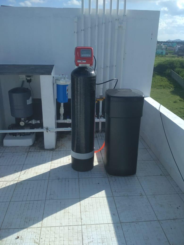 WTS Softener with pressure pump and sediment filter.