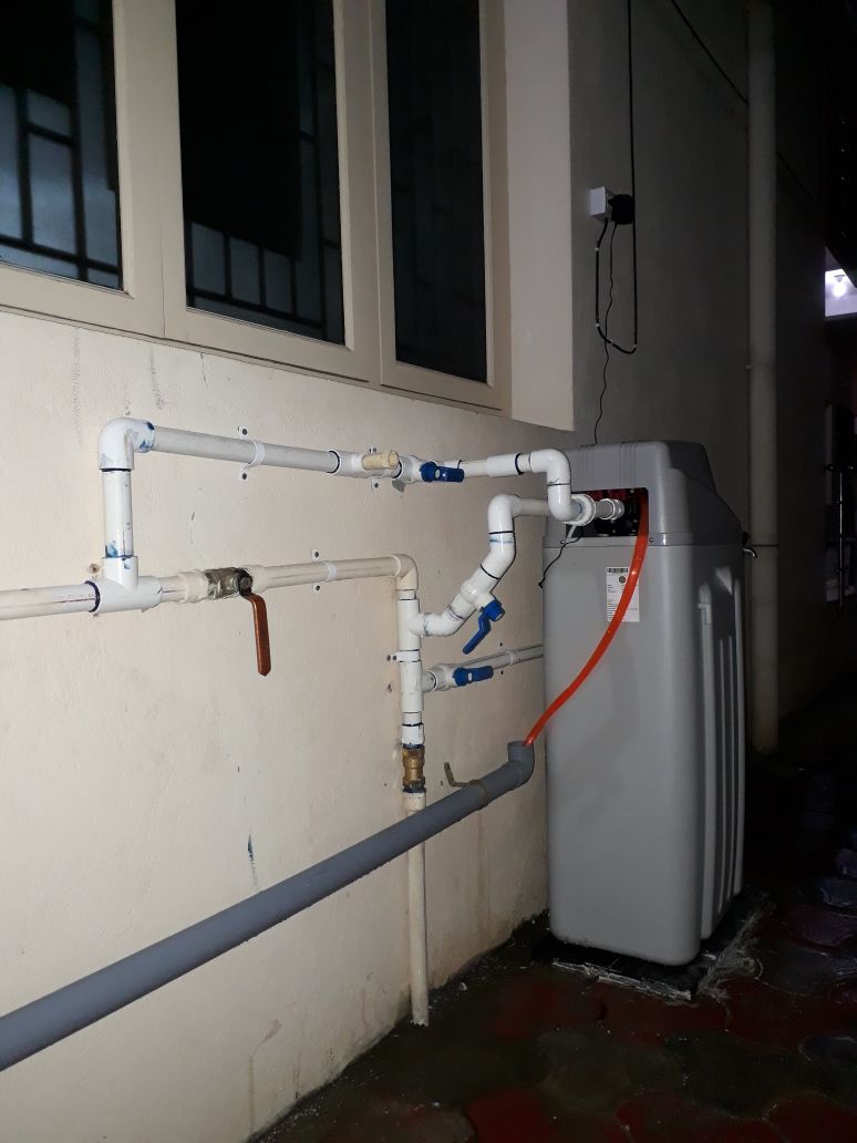 Kent-Automatic Water Softner installation on bore well line.
