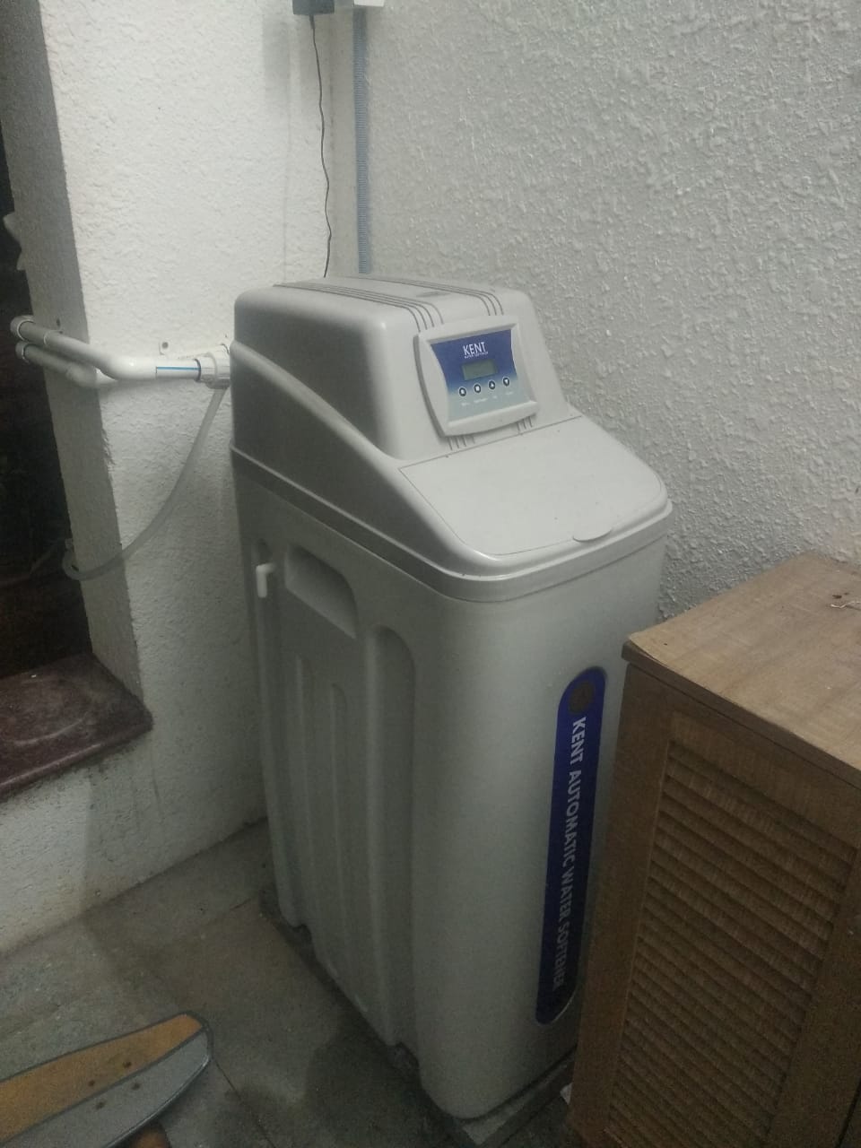 Kent -Automatic Water Softner installation thru common Pheumatic Pressure Pump at an Villa site.